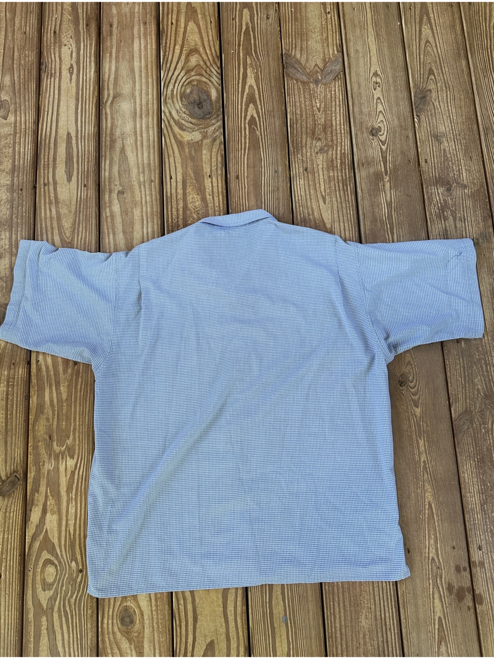 Vintage Patagonia Men’s Blue Micro Check Short Sleeve Button Up Shirt - Picture 8 of 8